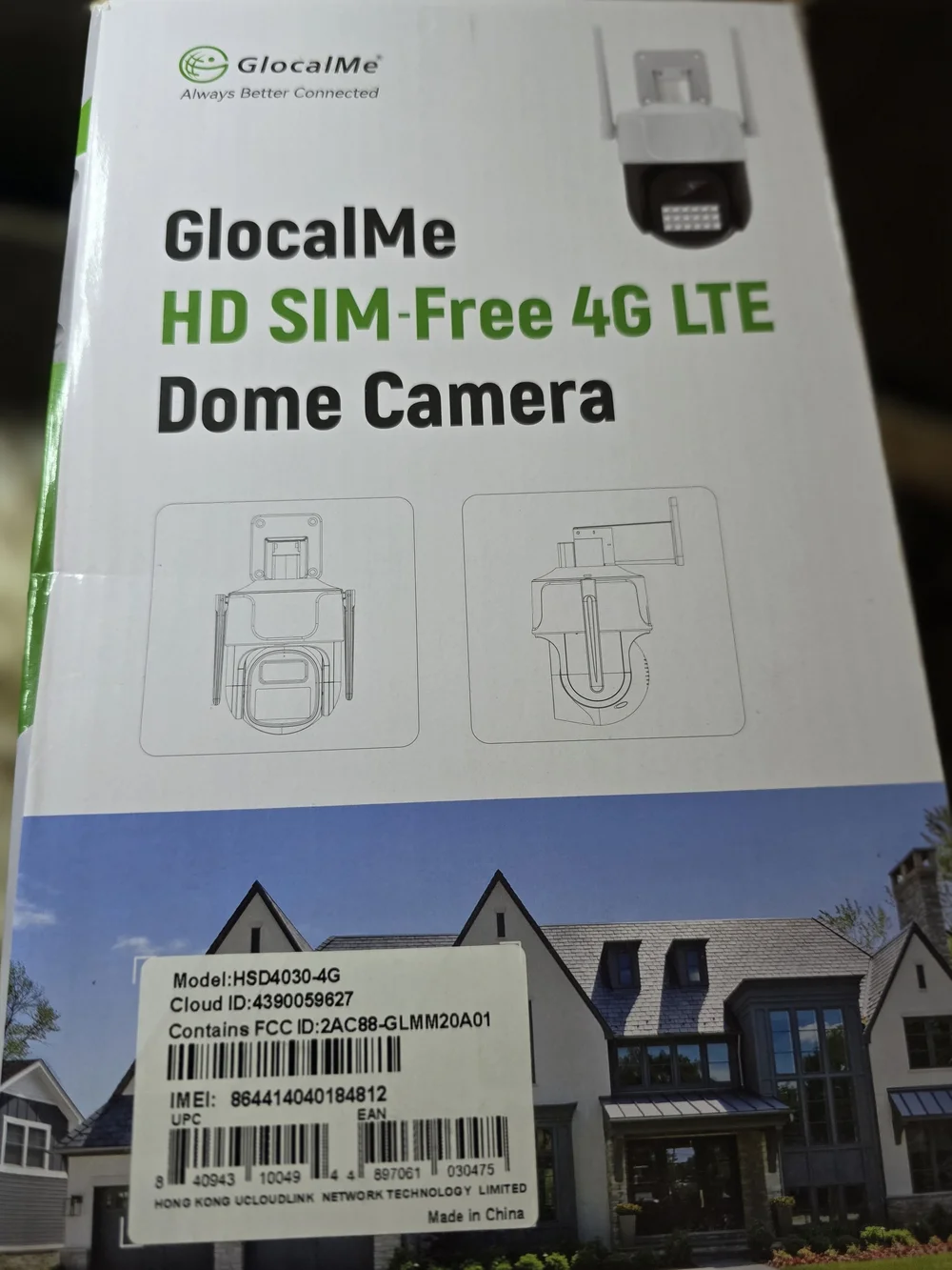 GlocalMe 3MP HD PTZ SIM-Free Camera with 30GB Data, 4G LTE Outdoor IP Camera...